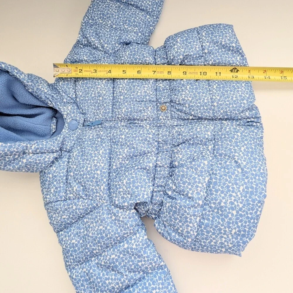 Baby GAP (12-18 Months) Blue & White Hooded Puffer Jacket